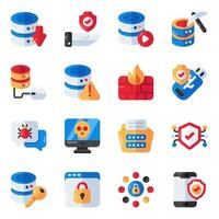 Set of Data Security Flat Icons vector
