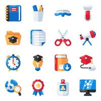 Set of Education and Learning Flat Icons vector