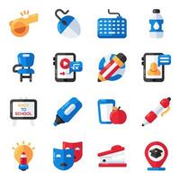 Set of Learning and Study Flat Icons vector