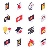 Set of Iot Isometric Icons vector