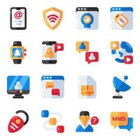 Set of Networking and Hardware Flat Icons vector