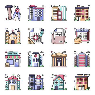 Pack of Construction Tools Flat Icons