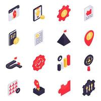 Set of Startup Isometric Icons vector