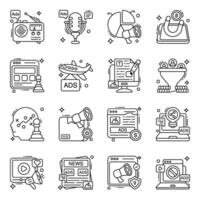 Pack of Announcement Linear Icons vector