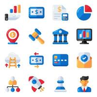 Set of Finance Flat Icons vector