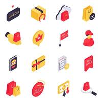 Set of Spending Isometric Icons vector