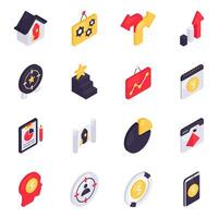 Set of Initiation Isometric Icons vector