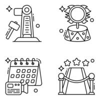 Pack of Entertainment and Activity Linear Icons vector