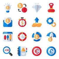 Set of Business and Document Flat Icons vector