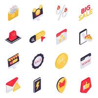 Set of Shopping and Purchase Isometric Icons vector