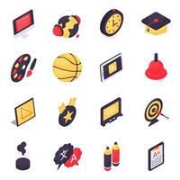 Set of Education Isometric Icons vector
