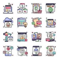 Pack of Mobile Data Flat Icons vector