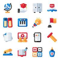 Set of Education and Study Flat Icons vector