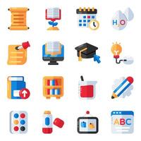 Set of Learning and Knowledge Flat Icons vector