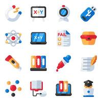 Set of Education and Knowledge Flat Icons vector