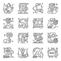 Pack of Marketing Linear Icons vector