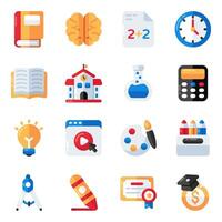 Set of Learning Flat Icons vector