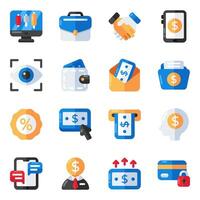 Set of Business and Management Flat Icons vector