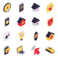 Set of Smart Tech Isometric Icons vector