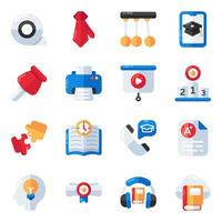 Set of Knowledge Flat Icons vector