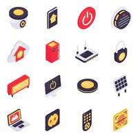 Set of Smart Devices Isometric Icons vector