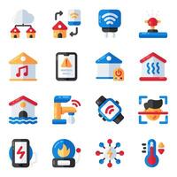 Set of Digital House Flat Icons vector