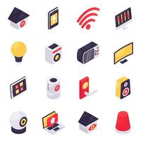 Set of Smart Technology Isometric Icons vector