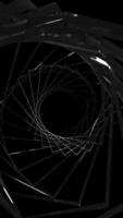 Vertical video - Dark abstract shiny metallic spiral background animation. This mechanical spiraling motion background is full HD and a seamless loop.