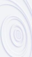 Vertical video - trendy clean white neomorphism motion background animation with radiating concentric circles. This minimalist abstract background is a seamless loop.