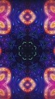 Vertikale Video - - aufwendig glühend Mandala gestylt kaleidoskopisch Hintergrund. diese beschwingt, bunt, hypnotisch geometrisch Hintergrund Animation ist voll hd und ein nahtlos Schleife.