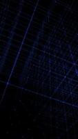 Vertical video - glowing blue cubic grid of digital data nodes and flashing information streams. Full HD and looping computer network concept technology motion background animation.