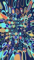 Vertical video - trendy 1970s retro background animation with groovy colorful psychedelic circles and concentric circles. This fun vintage motion background is full HD and looping.