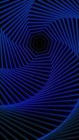 Vertical video - simple minimalist blue geometric background with gently radiating and twisting hexagon shapes. This abstract spiral motion animation is full HD and a seamless loop.