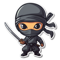 AI generated free sticker of an illustarted baby ninja png