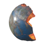 Planet crack on transparent background, 3d render png