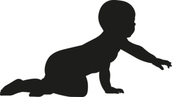 schwarz Silhouette, kriechen Baby. png