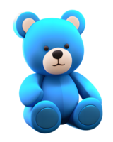 3d ilustração azul Urso de pelúcia Urso png