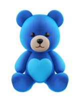 3d Illustration Blau Teddy Bär png