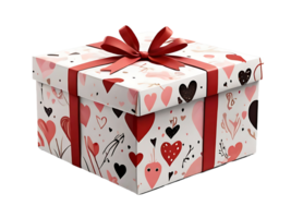 AI generated Valentine surprise love gift box on transparent background PNG