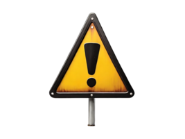 AI generated Caution or warning sign on transparent background. Danger symbol PNG