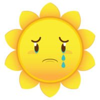 sun crying and scared face cartoon cute png