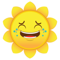 sun laughing face cartoon cute png