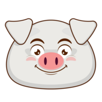 cerdo sonrisa cara dibujos animados linda png