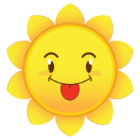 sun playful face cartoon cute png