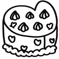 Cake outline doodle hand drawn png