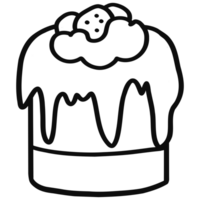 Cake outline doodle hand drawn png