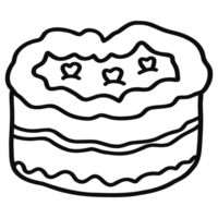 gâteau contour griffonnage main tiré png