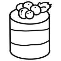 Cake outline doodle hand drawn png