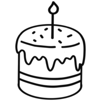 Cake outline doodle hand drawn png