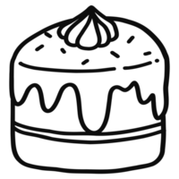 Cake outline doodle hand drawn png